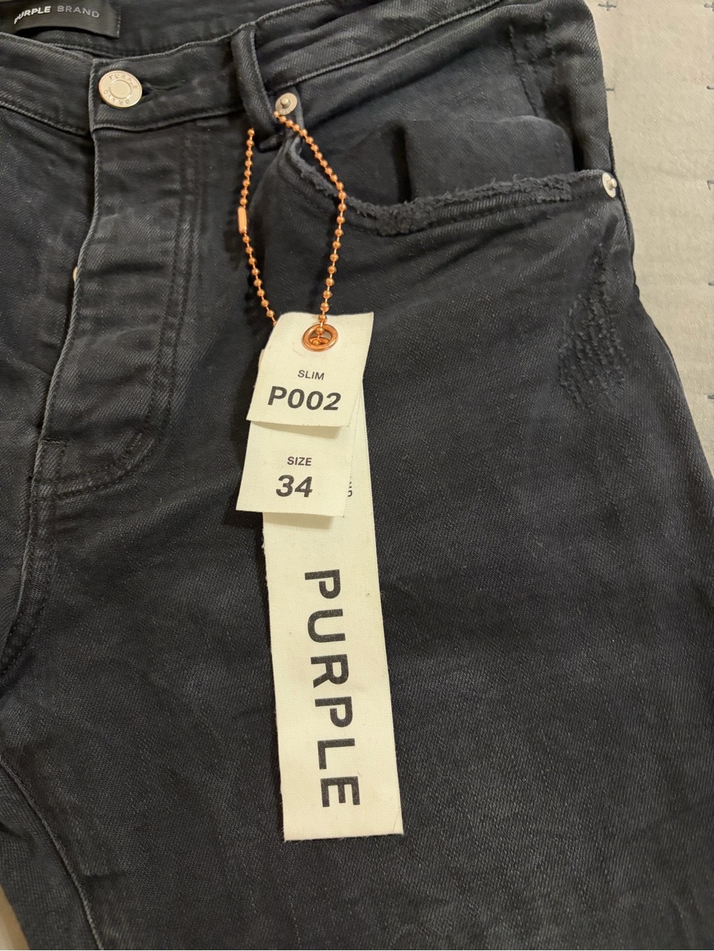 PURPLE Slim Skinny Jeans for Men in Black - Size 34